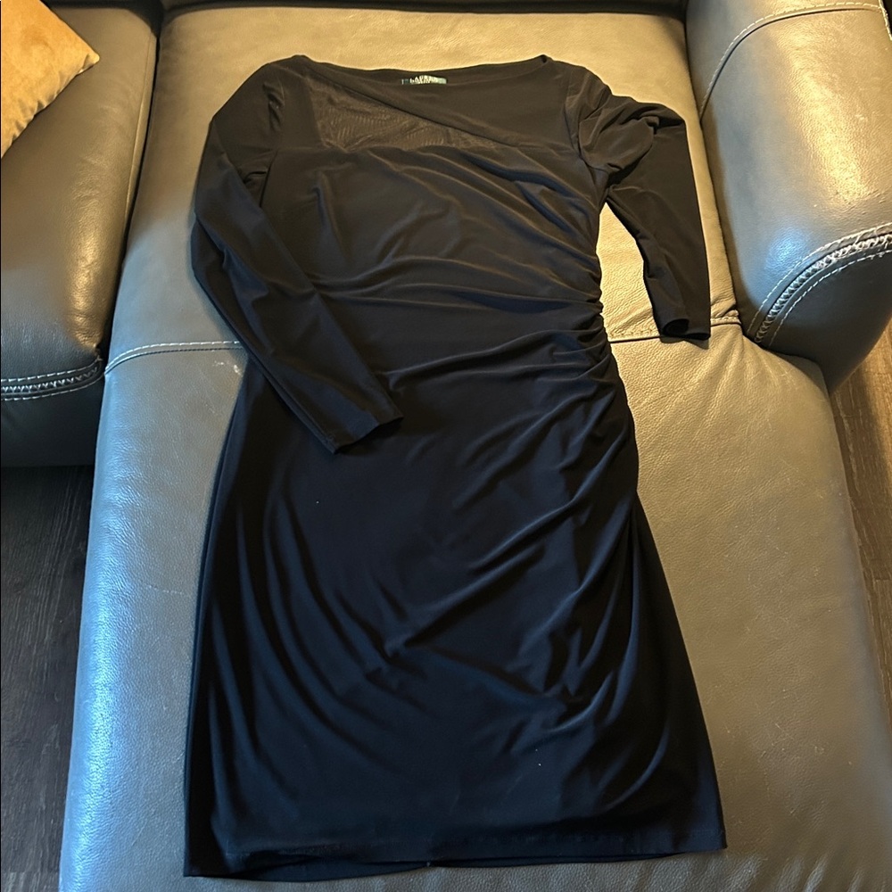Lauren Ralph Lauren Elegant Black Long Sleeve Dress. Size 14